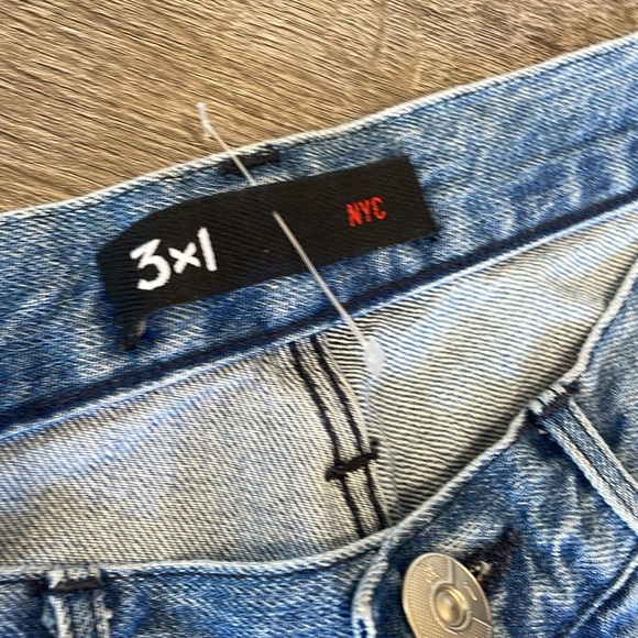 3x1 NYC Brand Distressed Fringe Jeans . Made in USA Great used condition . - Picture 4 of 7